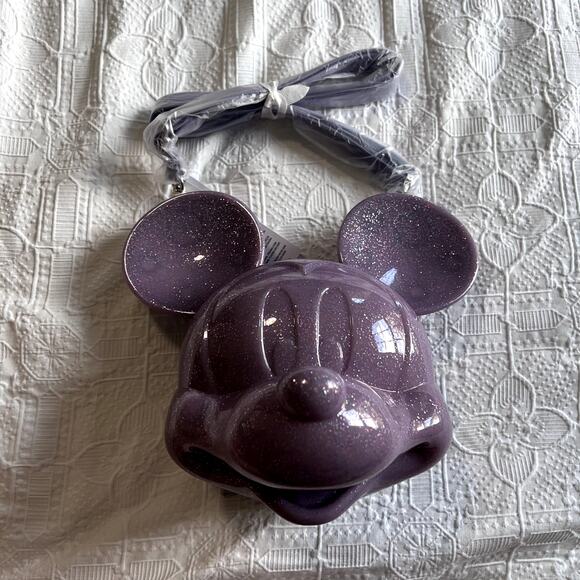 Loungefly Purple Glitter Mickey Head Crossbody - Picture 2 of 7